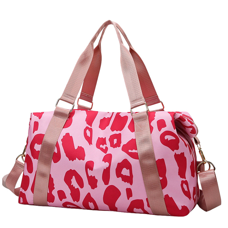 Women Travel Duffel Bag Cow Pattern Handbag Fitness Sports Shoulder Bags