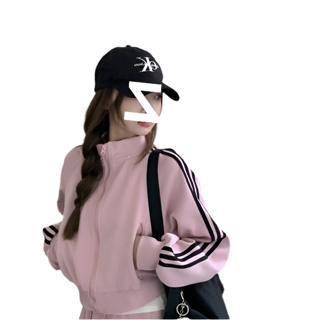 Casual All-match Suit Women's Pink Sweatshirt Coat Skirt